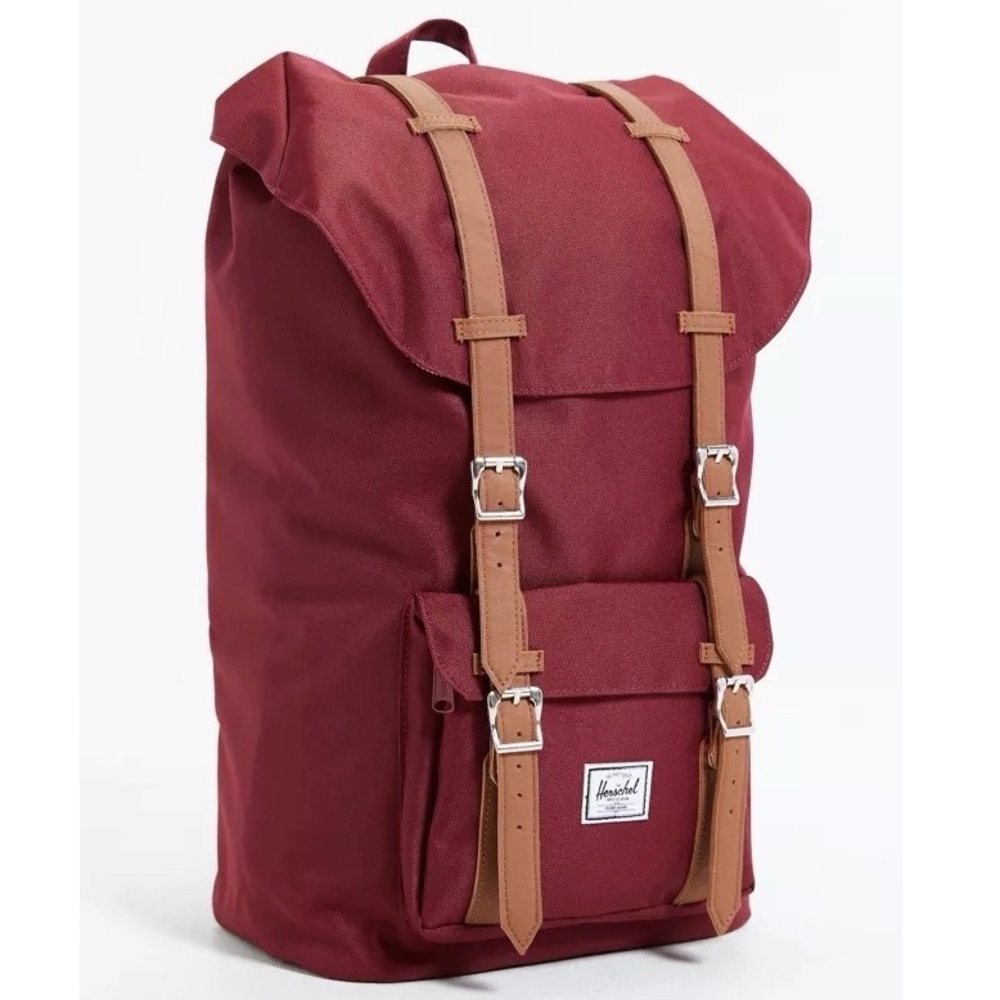 Herschel Little America Backpack Maroon Travel Weekender Camping Adventure Bag